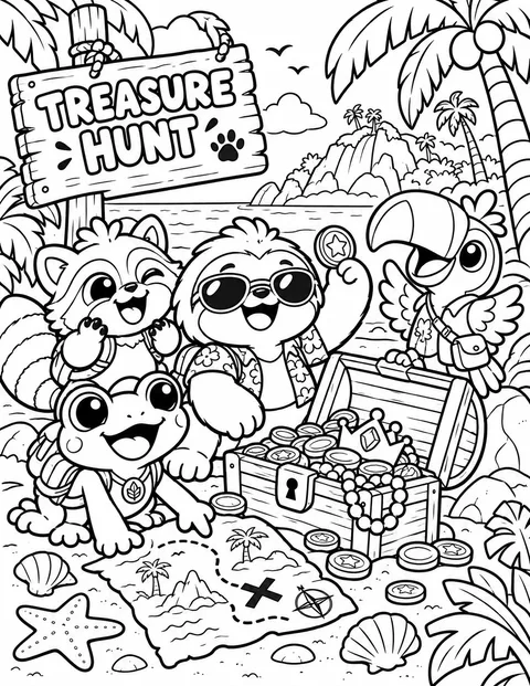 Treasure hunt: friends find a chest of coins