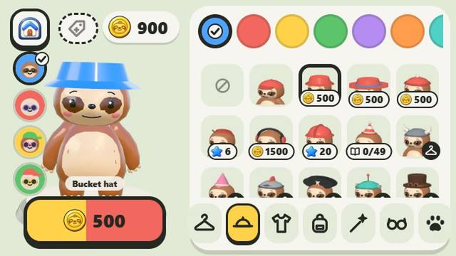 Acheter un chapeau pour son prix affiché en pièces dans Sloth Jam