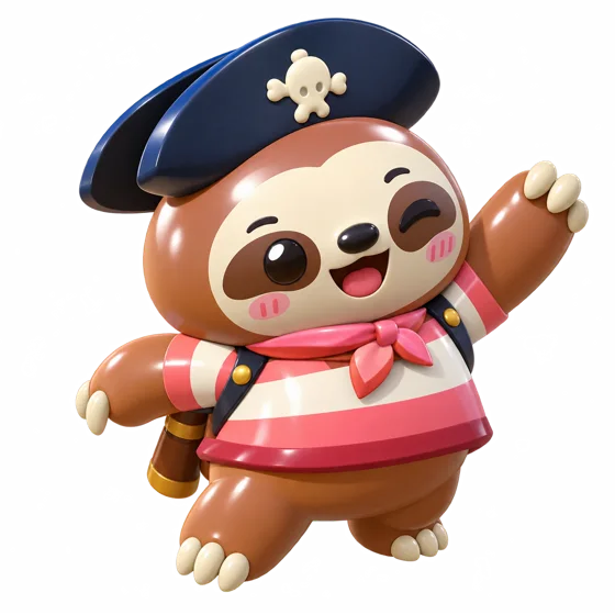 A sloth dressed as a pirate